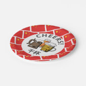 Cartoon CHINESE FLAG Great Beer Papieren Bordje (Gekanteld)