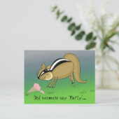Cartoon chipmunk met ijsje briefkaart (Staand voorkant)