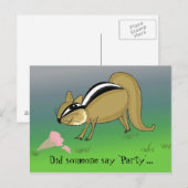 Cartoon chipmunk met ijsje briefkaart (Voorkant / Achterkant)