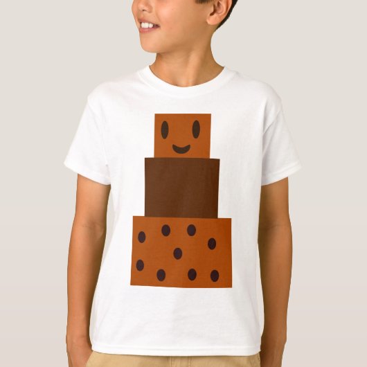 Cartoon Chocolade Cake T-shirt (Voorkant)