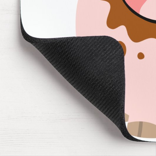 Cartoon Chocolate Pig mousepad Muismat (Hoek)