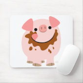 Cartoon Chocolate Pig mousepad Muismat (Met muis)