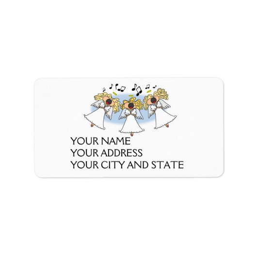 Cartoon Choir of Angels Return Address Labels (Voorkant)