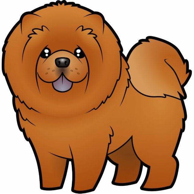 Cartoon Chow Chow Fotobeeldje Magneet (Voorkant)
