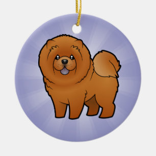 Cartoon Chow Chow Keramisch Ornament