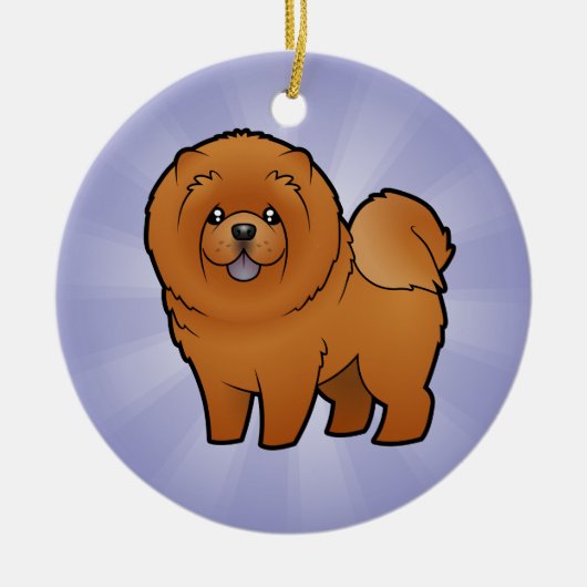 Cartoon Chow Chow Keramisch Ornament (Voorkant)
