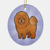 Cartoon Chow Chow Keramisch Ornament (Links)