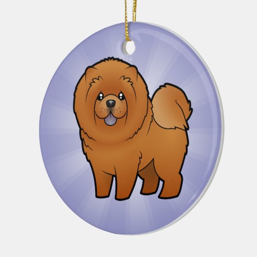 Cartoon Chow Chow Keramisch Ornament (Links)