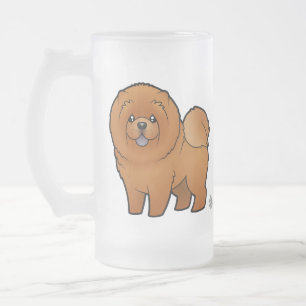 Cartoon Chow Chow Matglas Bierpul
