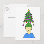 Cartoon Christmas Hairstyle Humor Feestdagenkaart (Voorkant / Achterkant)