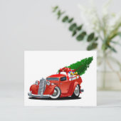Cartoon Christmas Pickup Feestdagenkaart (Staand voorkant)