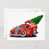 Cartoon Christmas Pickup Feestdagenkaart (Voorkant / Achterkant)