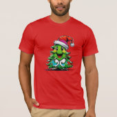  Cartoon Christmas Tree Santa Hat Graffiti T-shirt (Voorkant)