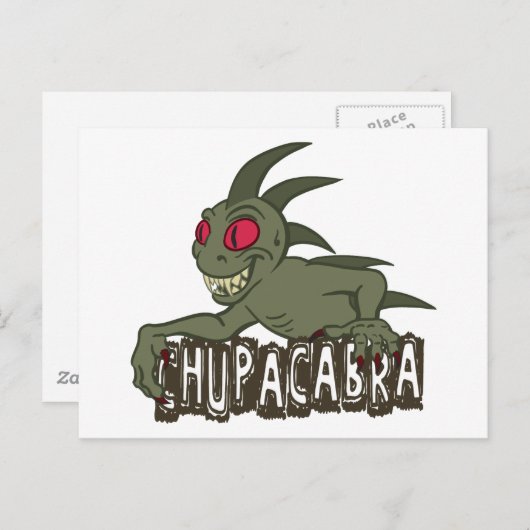 Cartoon Chupacabra Briefkaart (Voorkant / Achterkant)