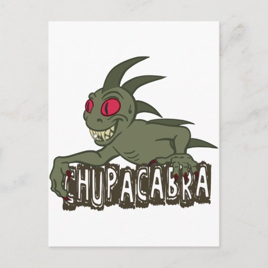 Cartoon Chupacabra Briefkaart (Voorkant)