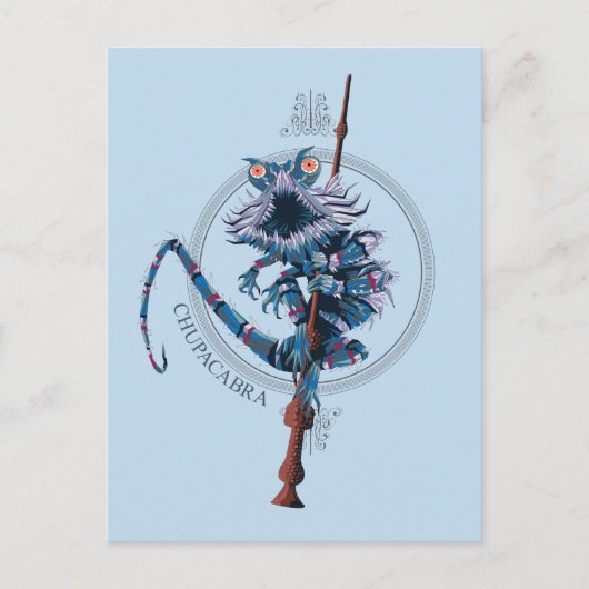 Cartoon Chupacabra & Ouder Wand Briefkaart (Voorkant)