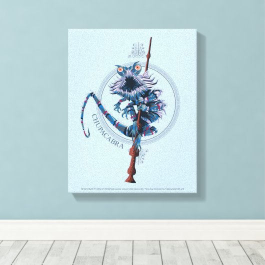 Cartoon Chupacabra & Ouder Wand Canvas Afdruk (Insitu (Houten vloer))