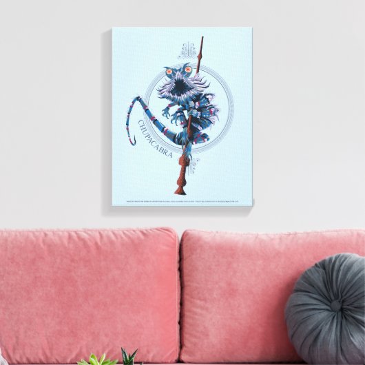 Cartoon Chupacabra & Ouder Wand Canvas Afdruk (Insitu (Woonkamer))