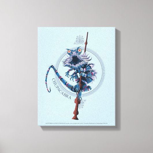 Cartoon Chupacabra & Ouder Wand Canvas Afdruk (Voorkant)