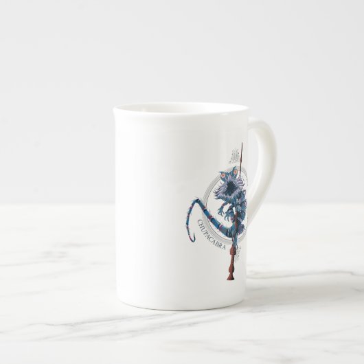 Cartoon Chupacabra & Ouder Wand Porselein Kop (Voorkant rechts)