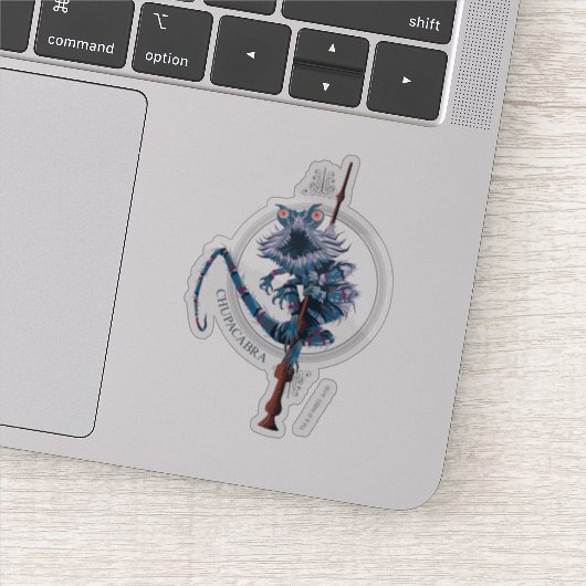 Cartoon Chupacabra & Ouder Wand Sticker (Detail)