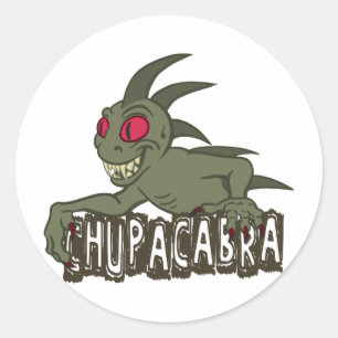 Cartoon Chupacabra Ronde Sticker