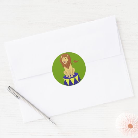 Cartoon Circus Leeuw Sticker (Envelop)