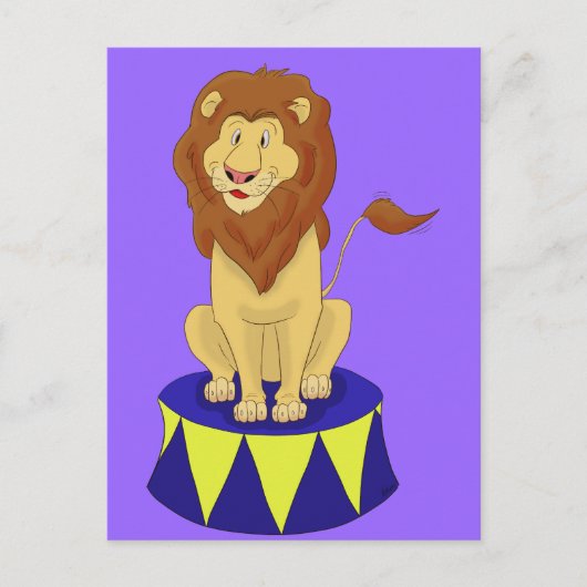 Cartoon Circus Lion Briefkaart (Voorkant)