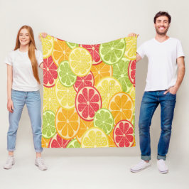 Cartoon Citrus Fleece Deken