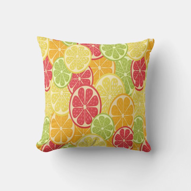 Cartoon Citrus Kussen (Voorkant)