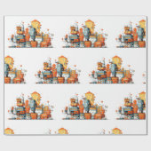 Cartoon City Skyline Wrapping Paper - Geanimeerd Cadeaupapier (Vlak)