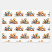 Cartoon City Wrapping Paper – kleurrijke animatie (Voorkant 3)