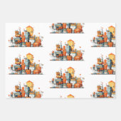 Cartoon City Wrapping Paper – kleurrijke animatie (Voorkant 2)