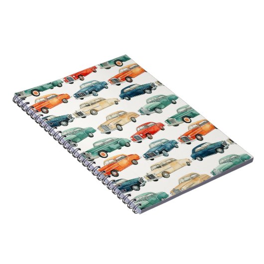 Cartoon Classic Cars Notitieboek (Rechterzijde)