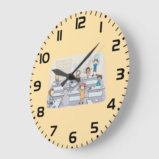 Cartoon Classroom Chaos With Wild Students Grote Klok (Hoek)