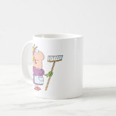 Cartoon Cleaning Lady Koffiemok (Voorkant links)