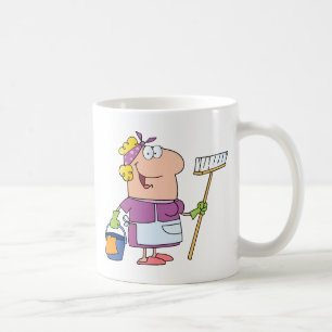 Cartoon Cleaning Lady Koffiemok