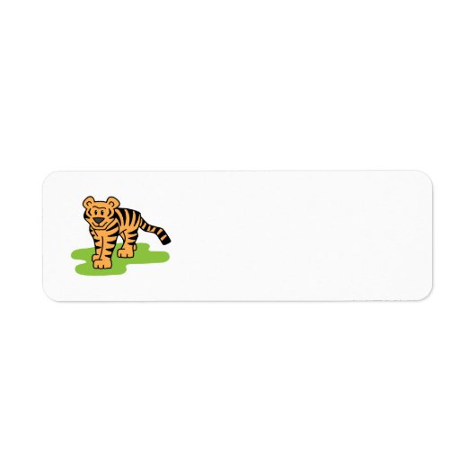 Cartoon Clip Art Bengalen Tijger Grote Kat met Str Etiket (Voorkant)