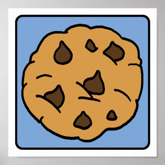 Cartoon Clip Art Chocolate Chip Cookie Dessert Poster (Voorkant)