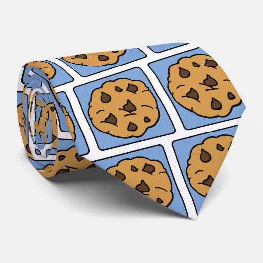 Cartoon Clip Art Chocolate Chip Cookie Dessert Stropdas (Opgerold)