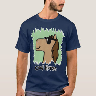 Cartoon Clip Art Cool Horse Wearing Sunglazen T-shirt