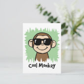 Cartoon Clip Art Cool Monkey met zonnebril Briefkaart (Staand voorkant)