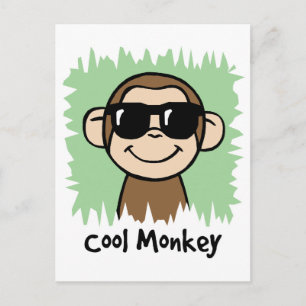 Cartoon Clip Art Cool Monkey met zonnebril Briefkaart
