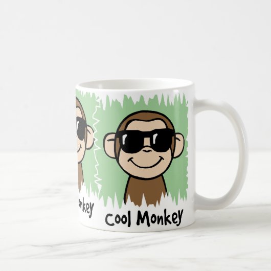 Cartoon Clip Art Cool Monkey met zonnebril Koffiemok (Rechts)