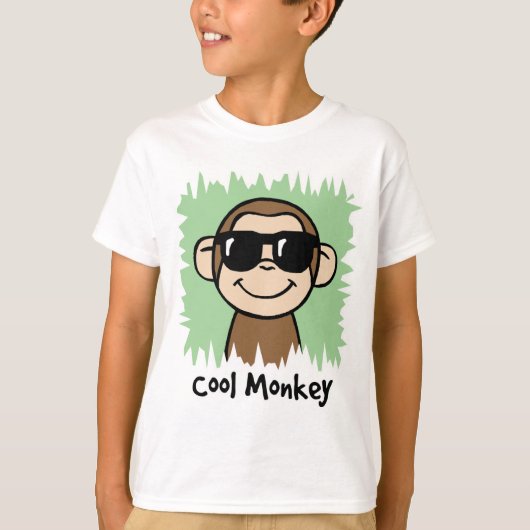Cartoon Clip Art Cool Monkey met zonnebril T-shirt (Voorkant)