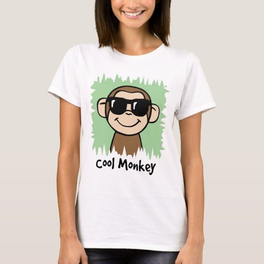Cartoon Clip Art Cool Monkey met zonnebril T-shirt (Voorkant)