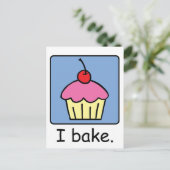 Cartoon Clip Art Cupcake Dessert Pink Frosting Briefkaart (Staand voorkant)