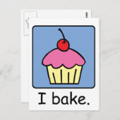 Cartoon Clip Art Cupcake Dessert Pink Frosting Briefkaart (Voorkant / Achterkant)