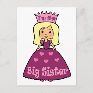 Cartoon Clip Art Cute Big Sister Princess Hearts Briefkaart