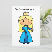 Cartoon Clip Art Cute Blond Princess Vrijgezellenf Kaart (Staand voorkant)